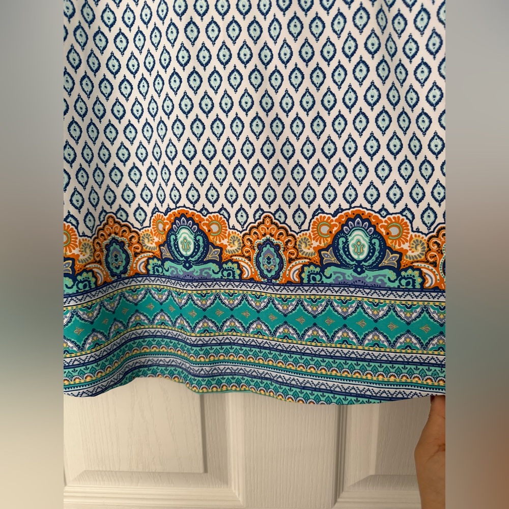 Cabana Life Blue and Green Patterned Long Sleeve Top - Picture 6 of 8